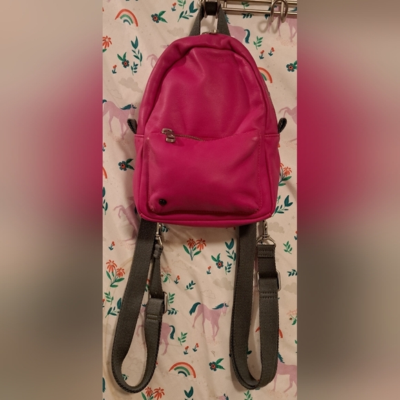 1. State Give Back Pack Neon Pink Leather Casual Streetwear Backpack Purse Bag - Picture 1 of 13